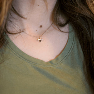 18” Bee Necklace & Earring Set - 925 Sterling Silver - Bee The Light