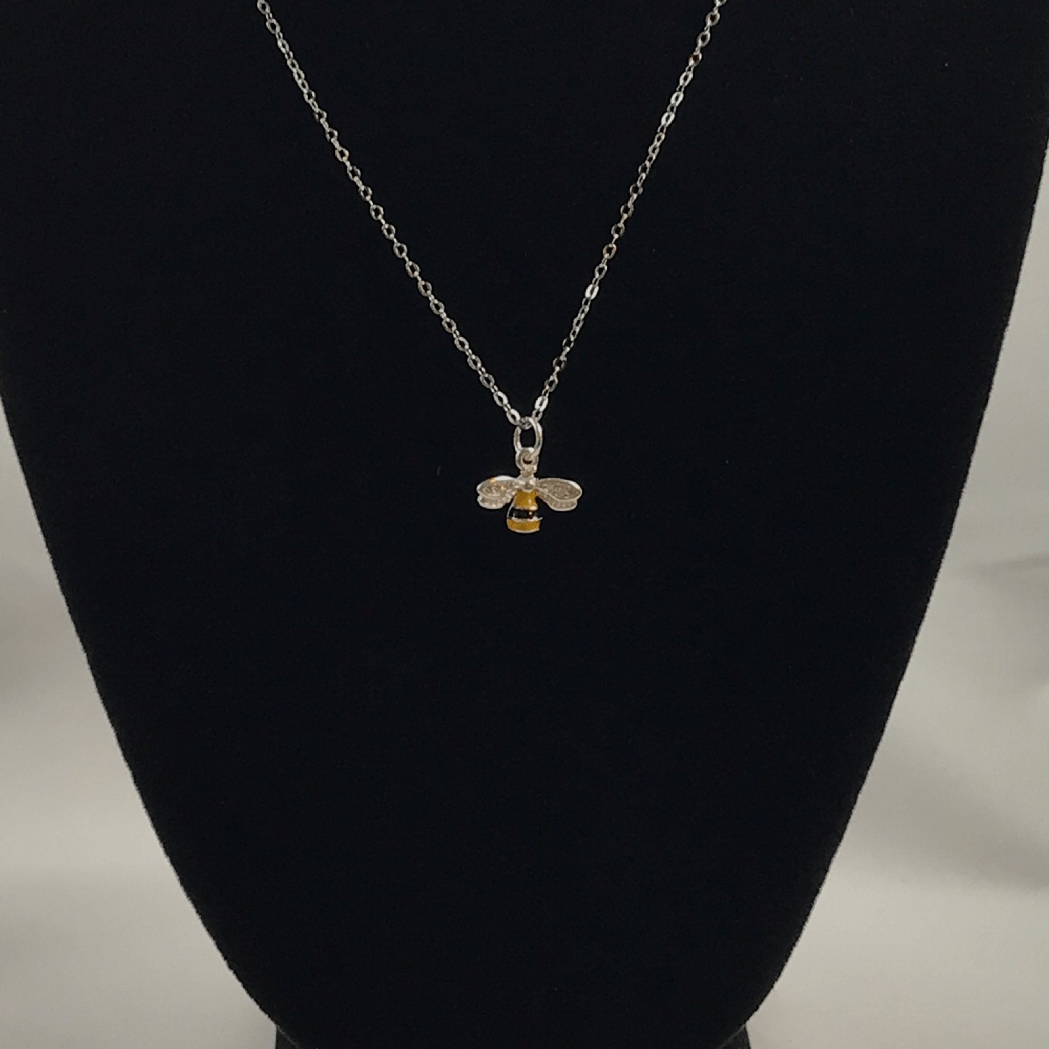 18” Bee Necklace & Earring Set - 925 Sterling Silver - Bee The Light