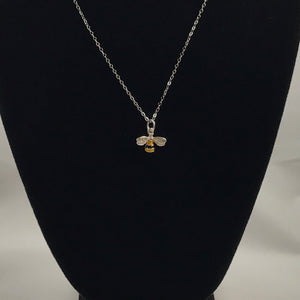 18” Bee Necklace & Earring Set - 925 Sterling Silver - Bee The Light