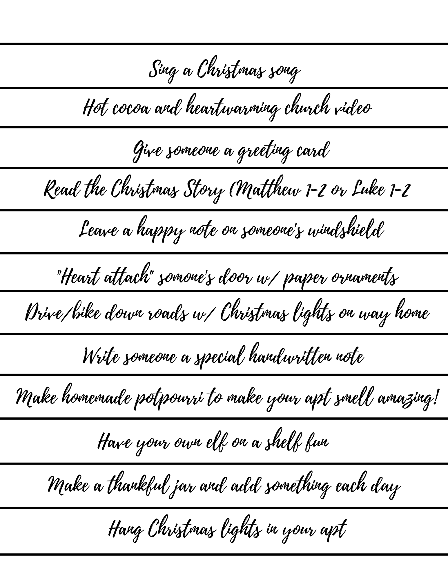 DIY 12 Days of Christmas Chain - Bee The Light