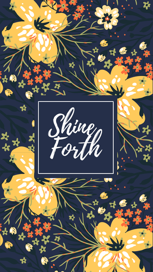 Shine Forth Phone Wallpapers Bee The Light Dark Blue & Yellow Flowers 