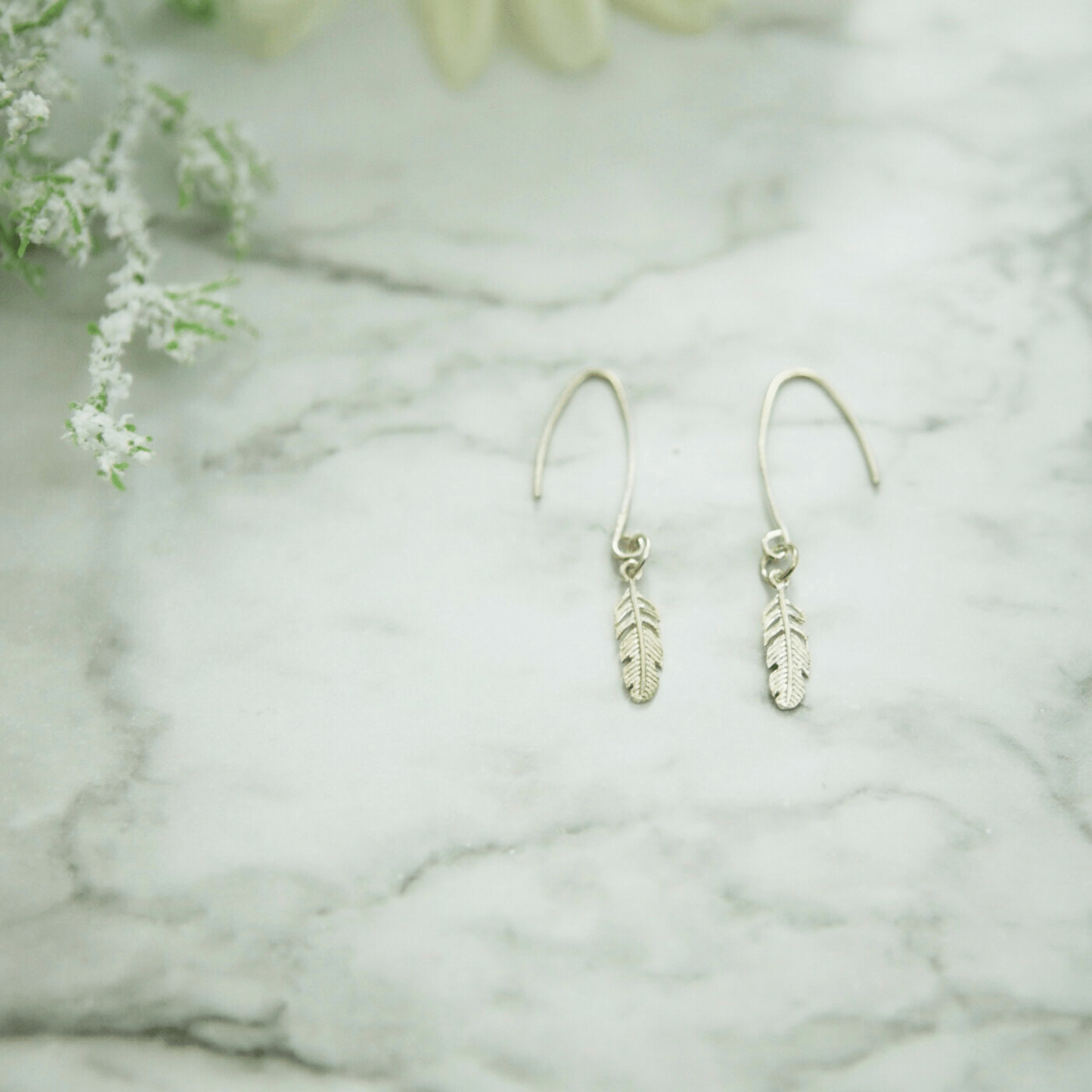 Sterling Silver Feather V Shaped Post Earrings jewelry Bee The Light 