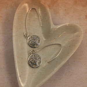 Sterling Silver Tree of Life V Shaped Post Earrings - Bee The Light